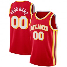 Custom A.Hawks 2020-21 Swingman Jersey Icon Edition Red American Stitched Basketball Jersey