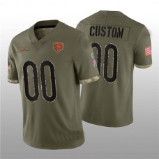 Custom C.Bears ACTIVE PLAYER 2022 Olive Salute To Service Limited Stitched Jersey Football Jerseys