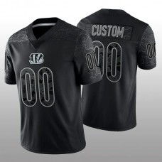 Custom C.Bengals Stitched Black RFLCTV Limited Jersey American Football Jerseys