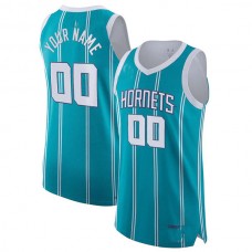 Custom C.Hornets 2021-22 Diamond Swingman Authentic Jersey Icon Edition Teal American Stitched Basketball Jersey