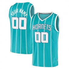 Custom C.Hornets Fanatics Branded 2020 Fast Break Replica Jersey Icon Edition Teal American Stitched Basketball Jersey