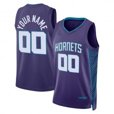 Custom C.Hornets Jordan Brand Unisex 2022-23 Swingman Jersey -Statement Edition Purple American Stitched Basketball Jersey