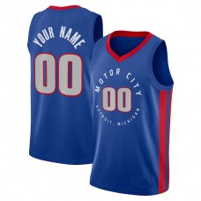 Custom D.Pistons 2020-21 Swingman Jersey Blue City Edition American Stitched Basketball Jersey
