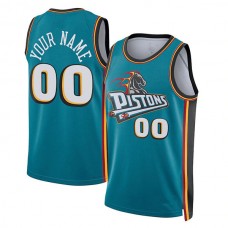 Custom D.Pistons Unisex 2022-23 Custom Swingman Jersey Classic Edition Teal American Stitched Basketball Jersey