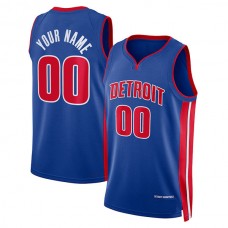 Custom D.Pistons Unisex 2022-23 Swingman Blue City Edition American Stitched Basketball Jersey