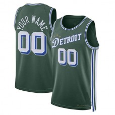 Custom D.Pistons Unisex 2022-23 Swingman Jersey City Edition Green American Stitched Basketball Jersey