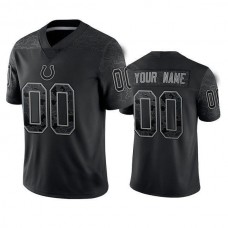 Custom IN.Colts Active Player Black Reflective Limited Stitched Football Jersey
