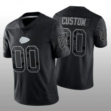 Custom KC.Chiefs Black RFLCTV Limited Jersey American Jerseys Stitched Jersey Football Jerseys
