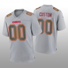 Custom KC.Chiefs Gray Atmosphere Game Jersey Stitched Jersey Football Jerseys