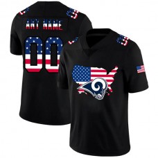 Custom LA.Rams Black Limited Fashion Flag American Jerseys Stitched Jersey Football Jerseys
