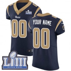 Custom LA.Rams Vapor Untouchable Super Bowl LIII Bound Elite Navy Blue Home Jersey American Stitched Football Jerseys