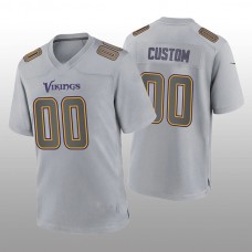 Custom MN.Vikings Gray Atmosphere Game Jersey Stitched Jerseys Football Jerseys