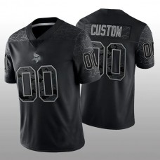 Custom MN.Vikings Stitched Black RFLCTV Limited Jersey Football Jerseys