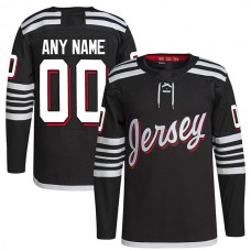 Custom NJ.Devils 2021-22 Alternate Primegreen Authentic Pro Black Stitched American Hockey Jerseys