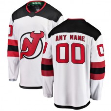 Custom NJ.Devils Fanatics Branded Away Breakaway White Stitched American Hockey Jerseys