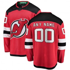 Custom NJ.Devils Fanatics Branded Home Breakaway Red Stitched American Hockey Jerseys