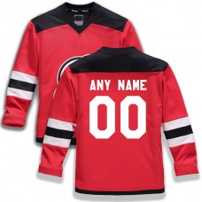 Custom NJ.Devils Fanatics Branded Home Replica Red Stitched American Hockey Jerseys