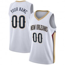 Custom NO.Pelicans 2020-21 Swingman Jersey Association Edition White Stitched Basketball Jersey