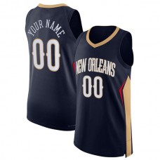 Custom NO.Pelicans 2021-22 Diamond Swingman Authentic Jersey Navy Icon Edition Stitched Basketball Jersey
