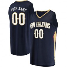 Custom NO.Pelicans Fanatics Branded Fast Break Replica Jersey Navy Icon Edition Stitched Basketball Jersey