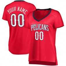Custom NO.Pelicans Fanatics Branded Women's Fast Break Replica Jersey Red Statement Edition Stitched Basketball Jersey