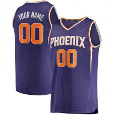 Custom P.Suns Fanatics Branded Fast Break Custom Replica Jersey Purple Icon Edition Stitched Basketball Jersey