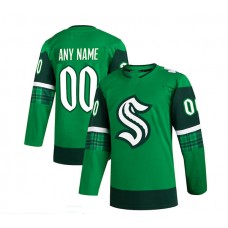 Custom S.Kraken 2023 St. Patrick's Day Primegreen Authentic Jersey - Kelly Green Stitched American Hockey Jerseys