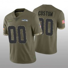Custom S.Seahawks Stitched Olive 2022 Salute To Service Limited Jersey American Jerseys Stitched Football Jerseys