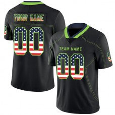 Custom Seattle Seahawks Stitched American Football Jerseys Personalize Birthday Gifts Black Jersey