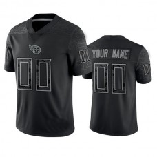 Custom T.Titans Active Player Black Reflective Limited Stitched Football Jersey
