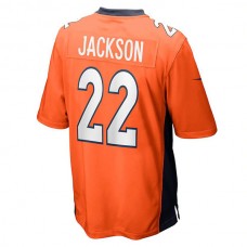 D.Broncos #22 Kareem Jackson Orange Game Jersey Stitched American Football Jerseys
