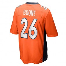 D.Broncos #26 Mike Boone Orange Game Jersey Stitched American Football Jerseys