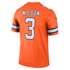 D.Broncos #3 Russell Wilson Orange Alternate Legend Jersey Stitched American Football Jerseys
