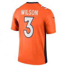 D.Broncos #3 Russell Wilson Orange Legend Jersey Stitched American Football Jerseys