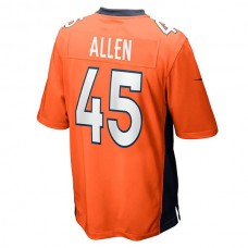 D.Broncos #45 Christopher Allen Orange Game Player Jersey Stitched American Football Jerseys