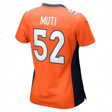 D.Broncos #52 Netane Muti Orange Game Player Jersey Stitched American Football Jerseys