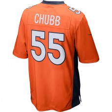 D.Broncos #55 Bradley Chubb Orange Game Jersey Stitched American Football Jerseys