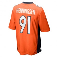 D.Broncos #91 Matt Henningsen Orange Game Player Jersey Stitched American Football Jerseys