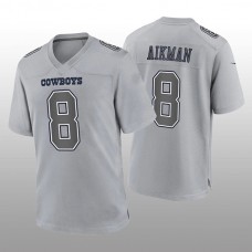 D.Cowboys #8 Troy Aikman Gray Atmosphere Game Retired Player Jersey Fashion Jersey American Jerseys