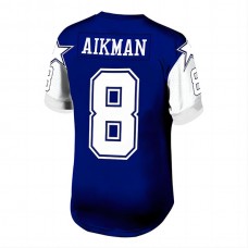 D.Cowboys #8 Troy Aikman Mitchell & Ness Navy 1995 Legacy Replica Jersey Stitched American Football Jerseys