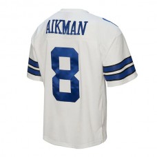 D.Cowboys #8 Troy Aikman Mitchell & Ness White 1992 Legacy Replica Jersey Stitched American Football Jerseys