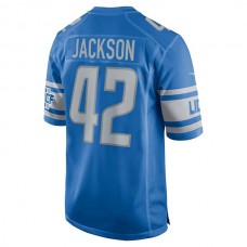 D.Lions #42 Justin Jackson Blue Player Game Jersey Stitched American Football Jerseys