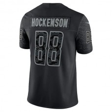 D.Lions #88 T.J. Hockenson Black RFLCTV Limited Jersey Stitched American Football Jerseys