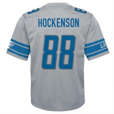 D.Lions #88 T.J. Hockenson Inverted Game Jersey Silver Stitched American Football Jerseys