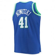 D.Mavericks #41 Dirk Nowitzki Mitchell & Ness Big & Tall 1998-99 Hardwood Classics Swingman Jersey Blue Stitched American Basketball Jersey