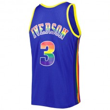 D.Nuggets #3 Allen Iverson Mitchell & Ness 2006-07 Hardwood Classics Reload 3.0 Swingman Jersey Royal Stitched American Basketball Jersey