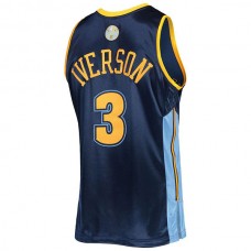 D.Nuggets #3 Allen Iverson Mitchell & Ness Hardwood Classics Authentic 2006 Jersey Navy Stitched American Basketball Jersey