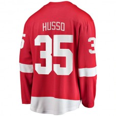 D.Red Wings #35 Ville Husso Fanatics Branded Home Breakaway Player Jersey Red Stitched American Hockey Jerseys