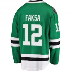 D.Stars #12 Radek Faksa Fanatics Branded Breakaway Jersey Kelly Green Stitched American Hockey Jerseys