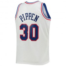 E.Conference #30 Scottie Pippen Mitchell & Ness Hardwood Classics 1992 All-Star Game Swingman Jersey White Stitched American Basketball Jersey